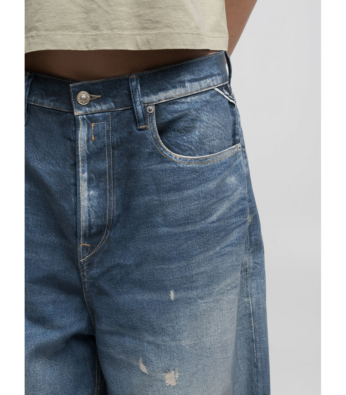 バギーフィットMARGOTT AIプリントデニム 詳細画像 ダークブルー 5